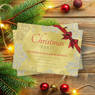 Convite FAUX Foil Snowflakes Fala Xmas Friso Foliday