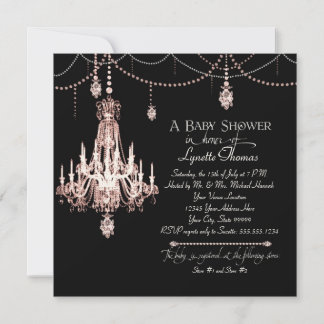 Convite FAUX French Crystal Chandelier Drapl Pearl Chá