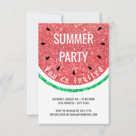 Convite faux glitter melancia de verão