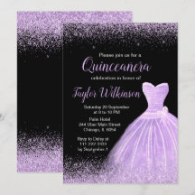 Faux Glitter Quinceanera, Vestido Roxo Claro