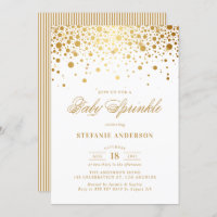Faux Gold Foil Confetti Dots Baby Sprinkle