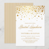 Faux Gold Foil Confetti Dots Bridal Lunchee