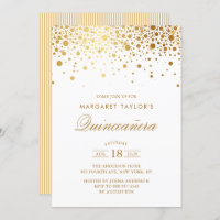 Faux Gold Foil Confetti Dots Quinceañera