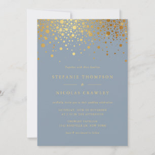 Convite Faux Gold Foil Confetti Pontos Cor-de-rosa Escamot