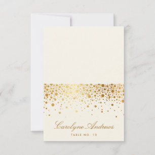 Convite Faux Gold Foil Confetti Pontos Place Card   Costa