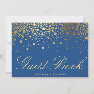 Convite Faux Gold Foil Confetti - Símbolo Elegante do Livr