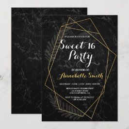 Convite Faux Marble Geometric Sweet 16
