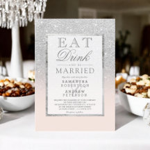 Faux prata reluzente blush cor-de-rosa comer bebid