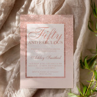 Faux rose gold glitter elegant chic fifty fabulous