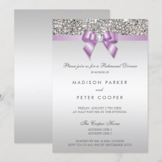 Convite Faux Silver Sequins Lilac Arco Janto de ensaio