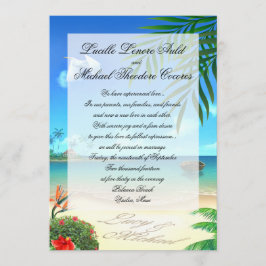 Convite "Faux Vellum" para Casamento Exótico em Pr