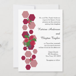 Convite Favo de Mel & Rosas Casamento