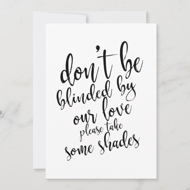 Convite Favor de óculos de sol de casamento sinal acessíve (Frente)