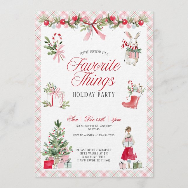Convite Favorite Things Festive Party Invitation (Frente)
