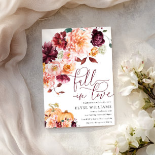 Convite Faye Burgundy Fall In Love Autumn Chá de fraldas