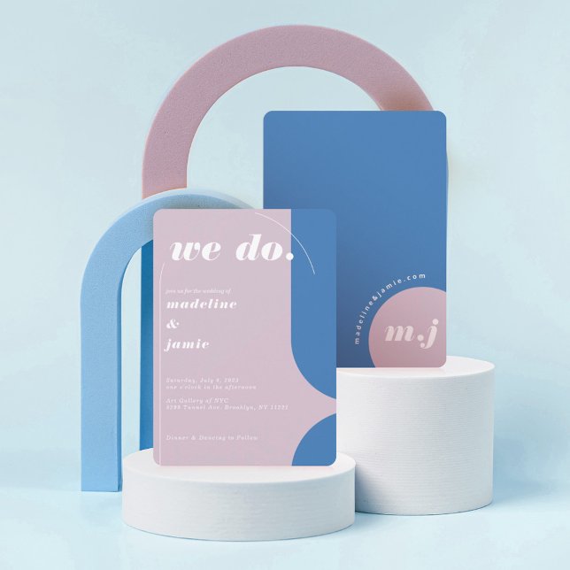 Convite Fazemos Abstrato Azul e Roxo Moderno (Criador carregado)