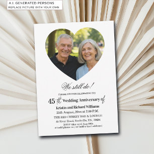 Convite Fazemos ainda Foto de 45º Aniversário de Casamento