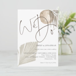 Convite Fazemos Casamento De Boho Pampas Grass