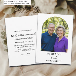 Convite Fazemos Foto de Aniversário de Casamento de 65 ano