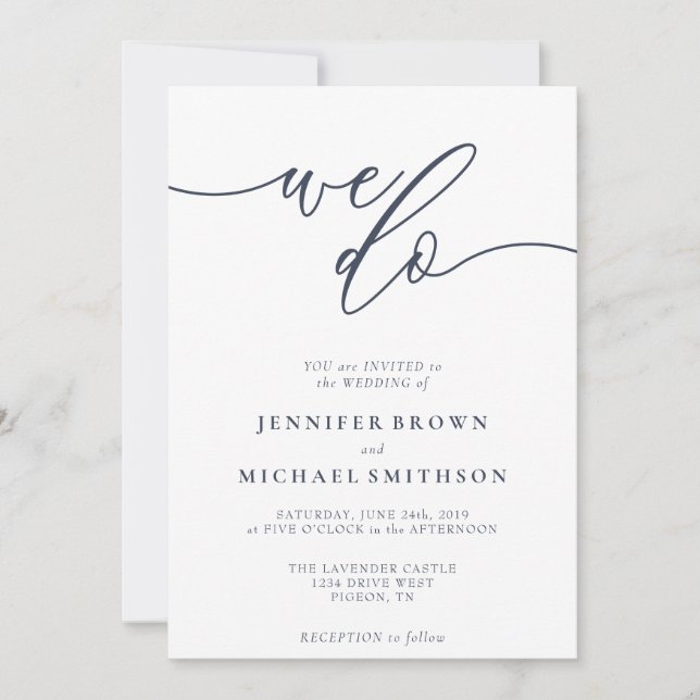 Convite Fazemos marinho de assinatura minimalista (Frente)