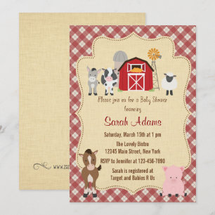 Convite Fazenda Animal Invitation Rustic
