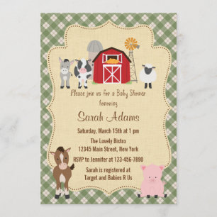 Convite Fazenda Animal Invitation Rustic