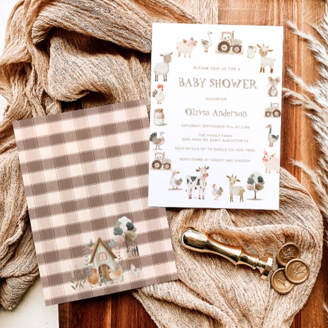 Convite Fazenda Considerada Gênero Chá de fraldas neutro (Criador carregado)