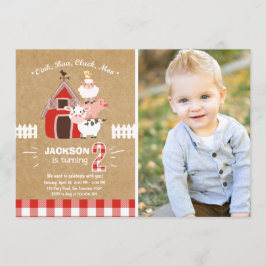 Convite Fazenda Convida o velho País McDonald de aniversár