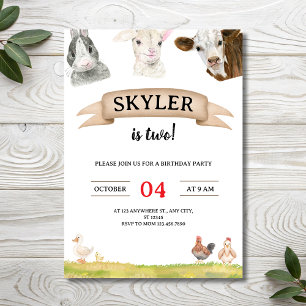 Convite Fazenda de Aquarela Amigos Skyler faz Dois 2º Aniv