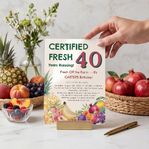 Convite Fazenda de Frutas Certificada Fresca 40 Anos Conse