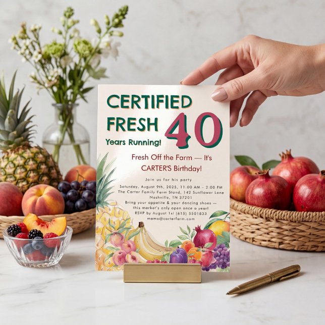 Convite Fazenda de Frutas Certificada Fresca 40 Anos Conse (Criador carregado)