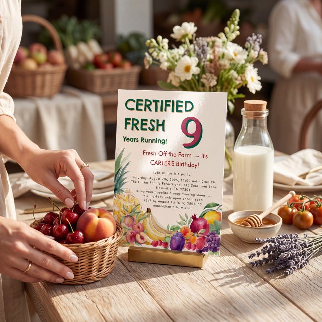 Convite Fazenda de Frutas Certificada Fresca 9º Aniversári (Criador carregado)