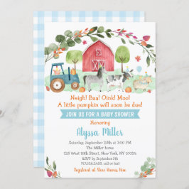 Convite Fazenda de queda Chá de fraldas de abóbora