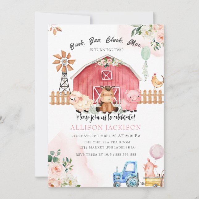 Convite Fazenda de rosa (Frente)