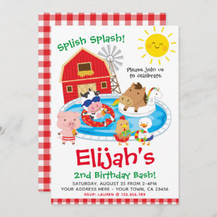 Convite Fazenda, festa na piscina