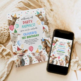 Convite Fazenda festiva, animais de festas de barnyard Boy
