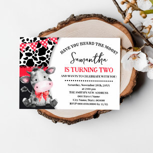 Convite Fazenda Você Ouviu o segundo Moos Vaca Vermelho An