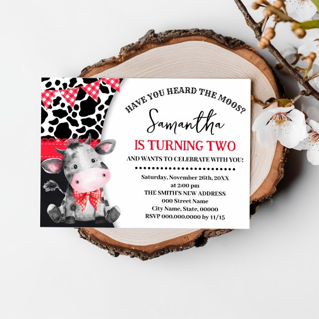 Convite Fazenda Você Ouviu o segundo Moos Vaca Vermelho An (Criador carregado)
