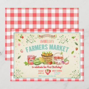 Convite Fazendeiros vencem vegetais Frutas Partido Raparig