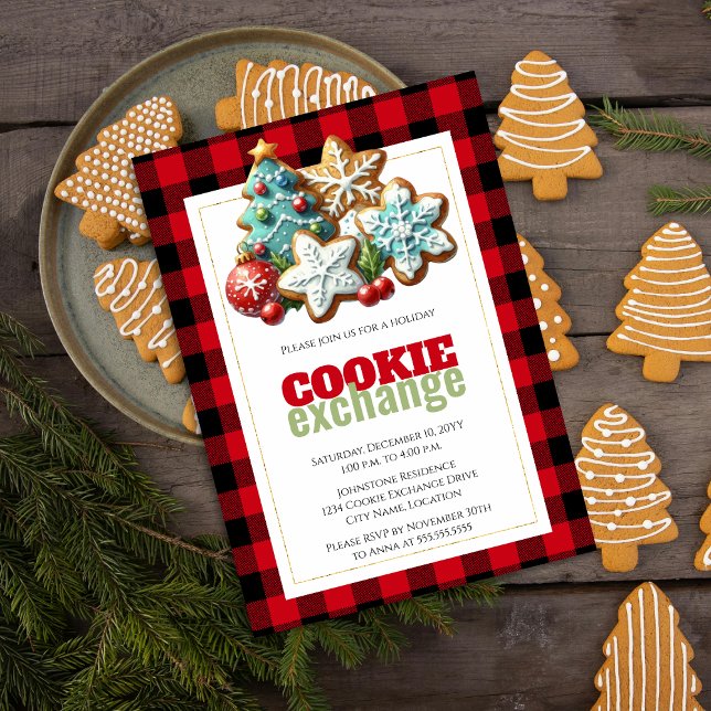 Convite Fazendo Bolachas de Natal (Christmas holiday cookie exchange invitation)