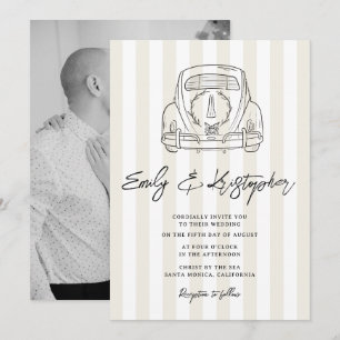 Convite Fazendo o Stripe Chapel Foto de Casamento