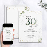 Convite Fazer 30 Parecem Bons Noivados Botânicos Dourados<br><div class="desc">Ter trinta anos é uma conquista incrível e merece ser celebrada com estilo! O Fazer 30 Pareces Bom Convite Botânico de Aniversário é a maneira perfeita de fazer isso. Este elegante e moderno convite apresenta um belo design botânico verde de aquarela com fendas de folha de ouro que acrescentam uma...</div>