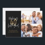 Convite fazer 40 tem uma boa imagem preto e dourado multif<br><div class="desc">design multifoto,  preto e dourado,  fazer 40 parece bom, </div>