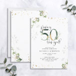 Convite Fazer 50 - Parece um bom aniversário botânico Dour<br><div class="desc">Fazer cinquenta anos é uma conquista incrível e merece ser celebrada em estilo! O Fazer 50 Pareces Bom Convite Botânico de Aniversário é a maneira perfeita de fazer exatamente isso. Este elegante e moderno convite apresenta um belo design botânico verde de aquarela com fendas de folha de ouro que acrescentam...</div>