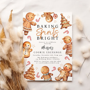 Convite Fazer Biscoitos de Gengibre Ilumina o Natal