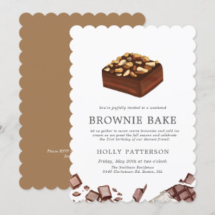 Convite Fazer Brownie   Pequena Reunião de Fim de Semana