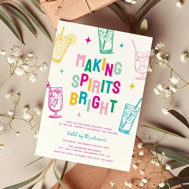 Convite Fazer Colorido Divertido Espíritos Brilhante Festa (Criador carregado)