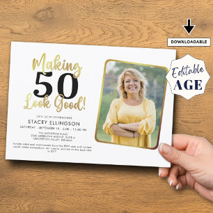 Convite Fazer de aniversário Parecem boas fotos Douradas