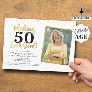 Convite Fazer de aniversário Parecem boas fotos Douradas