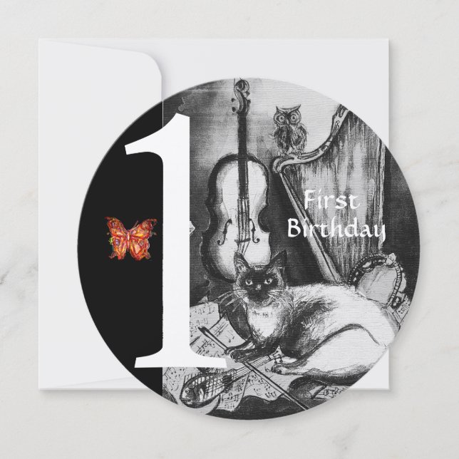 Convite FAZER de MÚSICA - Primeira Festa de aniversário, P (Frente)